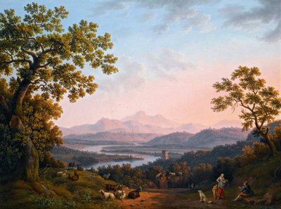 Ansicht des Tibertals mit den Sabiner Bergen von Jacob Philipp Hackert